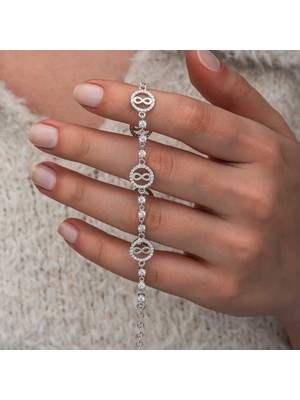 Gümüş Halka Içinde Sonsuzluk Kadın Bileklik