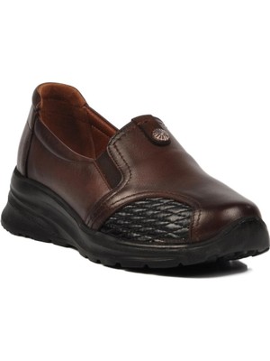 Ayakmod 0042 Z Siyah  Deri Kadın Günlük Ayakkabı