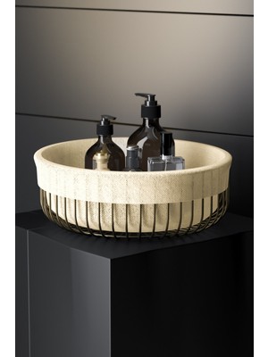 Teknotel Metal Organizer Bezli Sepet  Mutfak Banyo Düzenleyici  Mat Siyah EG528