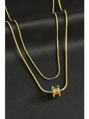 Baget Lüks Çelik Ikili Kolye