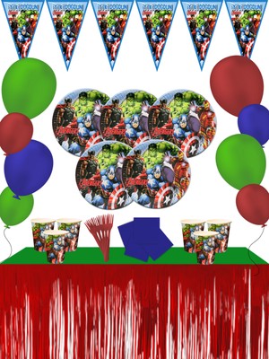 snowparty Metalize Masa Etekli Avengers Yenilmezler Doğum Günü Parti Malzemeleri Seti