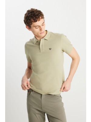 Wrangler MW7D5K4XX2T37Y Yeşil Erkek Kırılmaz Polo Yaka T-Shirt
