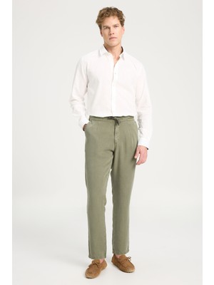 Wrangler W221266X45 Haki Erkek Bağcık Detaylı Chıno Regular Fit Normal Kesim Pantolon