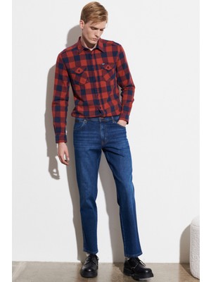 Wrangler W121017XT Orta Mavi Erkek Texas Authentic Kot Pantolon