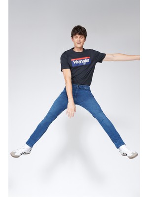 Wrangler W12SMN396 Orta Mavi Erkek Texas Slim Kot Pantolon
