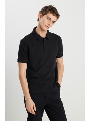 Wrangler W2510720001 Siyah Erkek Polo Yaka T-Shirt
