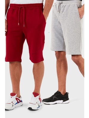 Buratti Pamuklu Regular Fit Normal Bel Cepli 2'li Paket Şort Erkek Şort 590804142S2