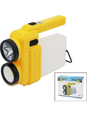 Narnuga 3in 13W+COB LED+360°SMDEL Feneri USB Şarj Powerbank 1500LM Işık Ayarı Gün Işık - Beyaz Metal ASKI+B42 PT-8439 (4887)