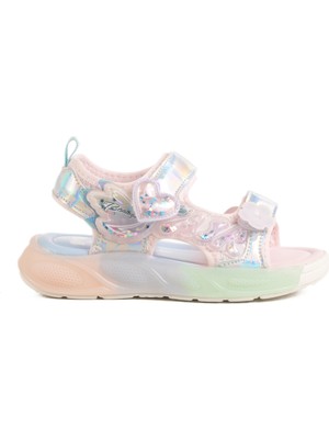 Lila Cırtlı Işıklı Anatomik Kız Çocuk Sandalet 1946 P