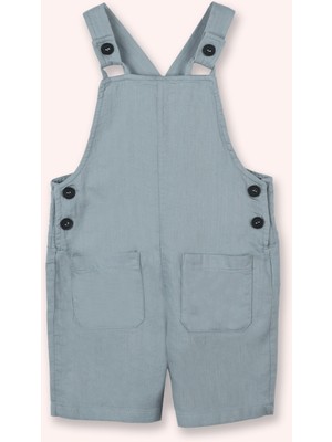 Erkek Bebek Cep Detaylı Mavi Salopet