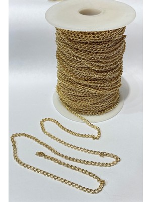 Hayalperest Boncuk Yassı Metal Kolye Zinciri 1 mt