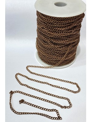 Hayalperest Boncuk Yassı Metal Kolye Zinciri 1 mt