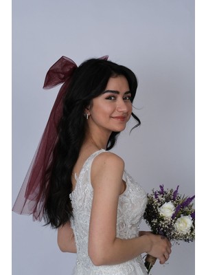 Hayalperest Boncuk Sade Fiyonk Model Toka Gelin Saç Aksesuarı