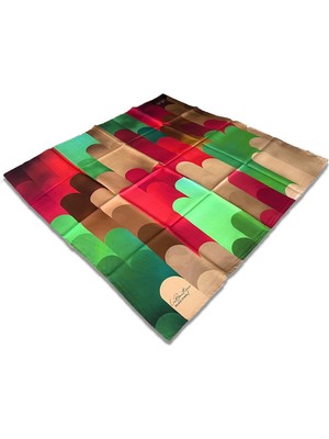 La Boutique Pembe Kahverengi Desen Tivil İpek Eşarp 1976 - 06