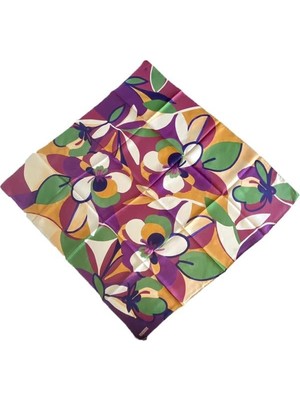 Armine Tivil İpek Eşarp 9200 - 07 Yeşil Karışık Desen