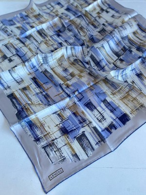 Armine Sura İpek Eşarp 9350 - 02 Gri Karışık Desen