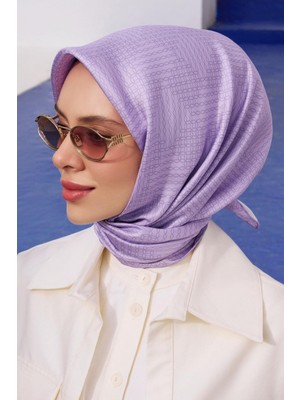 Belli Tivil İpek Eşarp 4104 - 56 Lila Karışık Desen