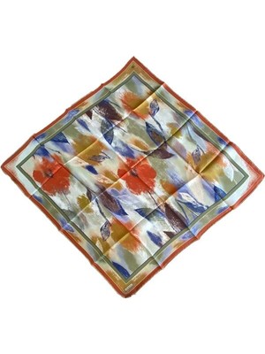 Armine Tivil İpek Eşarp 9240 - 82 Turuncu Karışık Desen