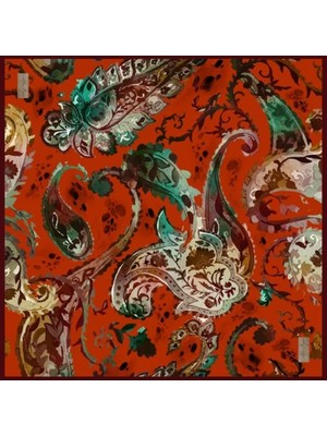 La Boutique Tivil İpek Eşarp 2107 - 08 Füme Karışık Desen