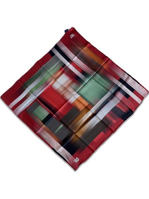 Levidor Tivil Ipek Eşarp 35097 Kırmızı Kahverengi Karışık Desen