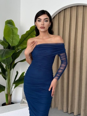 Leyla Sanat Sanata Yeni Bir Bakış Açısı Polack Tek Omuz Tül Elbise