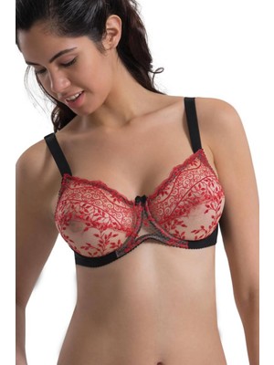 Miraxx Siyah-Kırmızı Mı Emay 148 D Balenli Toparlayıcı Sütyen