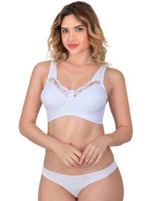 Miraxx Beyaz Mı Emay 181 C Dantelli Toparlayıcı Cotton Sütyen