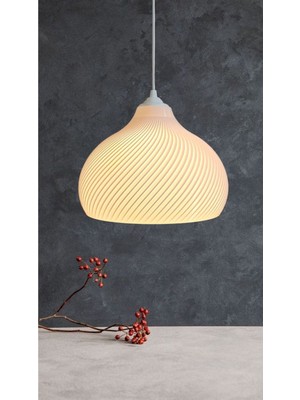 Elisa Beyaz Avize Yatak Odası, Mutfak, Oturma Odası Tasarım Tekli Sarkıt Avize (Plastik) E27