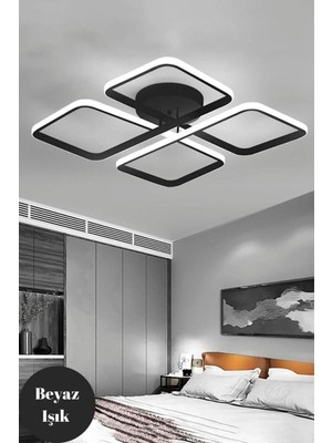 Finesse Siyah Kasa Beyaz LED Avize Salon,oturma Odası,yatak Odası Için