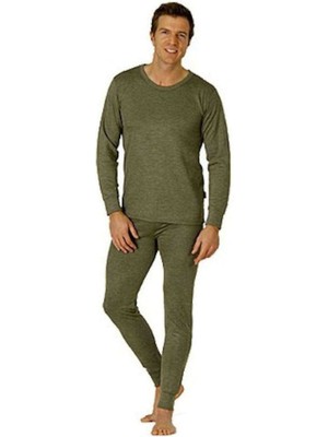 Kota Erkek Yeşil Askeri Termal Içlik Tayt Fanila Takım(Bere Hediyeli)