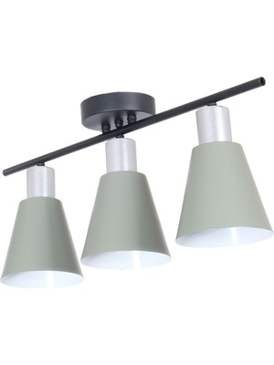 Serin Modern Tasarım Yatak Odası - Salon - Mutfak - Cafe Yeşil Renk 3 Lü Avize