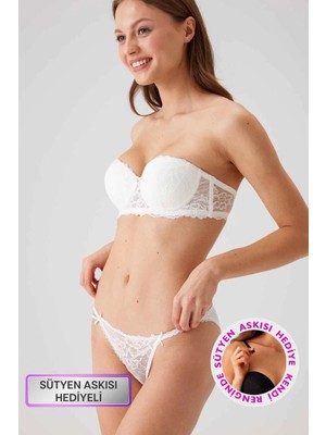 Marsilyan- 4562 Pierre Cardin Balenli Straplez Desteksiz Sütyen Takımı