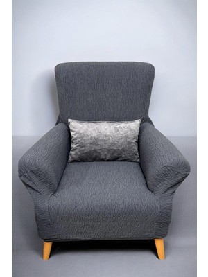 Streç Lastikli Esnek Yıkanabilir Pamuklu Jakarlı Berjer Koltuk Örtüsü (Tek Kişilik Koltuk Için)