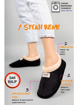 Nmoda Unisex Yumuşak Tabanlı Kadın ve Erkek Panduf Ev İçi Ayakkabısı Kaymaz Termo Taban