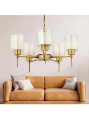 Goldie 5 Li Eskitme Modern Yatak Odası  Salon Avize