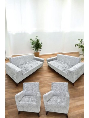 Kadife Koltuk Örtüsü Lastikli Esnek Yıkanabilir Koltuk Kılıfı 3+3+1+1 Solma Kayma Yapmaz Leke Tutmaz