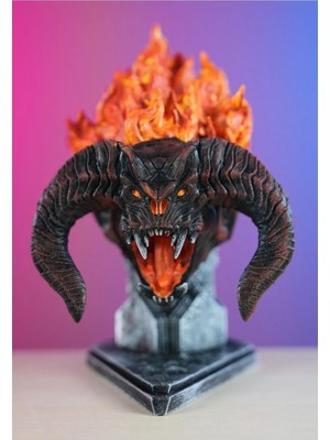 Lineex Yüzüklerin Efendisi Balrog Boyalı Büst / Figür - Biblo Lotr 19 cm (Dev Boy)