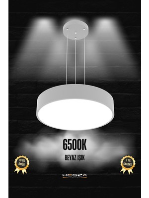 Drum 40 cm  ( Gri Kasa, Beyaz Işık ) Ledli Modern LED Avize, Salon, Mutfak, Oturma Yatak Odası, Sarkı