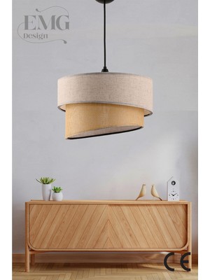 Manolya Modern Kumaş Başlıklı 2 Katlı Yatak Odası Çocuk Odası Salon Mutfak Hol Avize