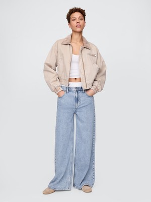 Kadın Açık Mavi Mid Rise Ultrasoft Boxer Baggy Jean Pantolon