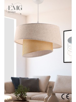 Manolya Modern Kumaş Başlıklı 2 Katlı Yatak Odası Çocuk Odası Salon Mutfak Hol Avize