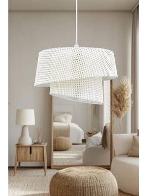 Manolya Modern Kumaş Başlıklı 2 Katlı Yatak Odası Çocuk Odası Salon Mutfak Hol Avize