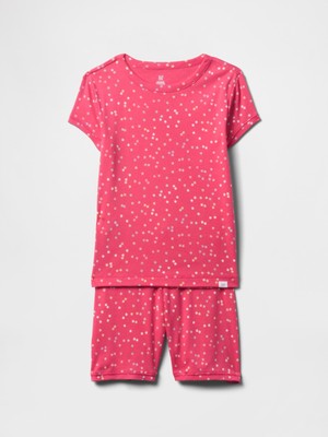 Kız Çocuk Pembe Organik Pamuk Pijama Takımı