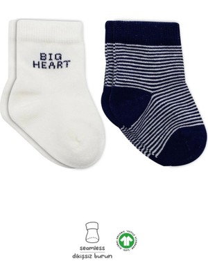 Bistyle Big Heart Penye Soket Çorap 2'li BS10117 Lacivert