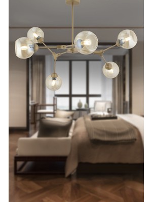 Bürke 6lı Avize Eskitme Modern Koridor Yatak Odası Salon Avize