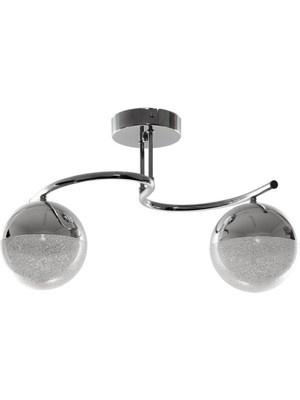 Fuji Modern Dekoratif Krom Renk Salon - Mutfak - Yatak Odası 2 Li LED Avize