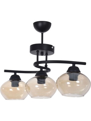 Fuji Modern Dekoratif Salon - Mutfak - Yatak Odası Renk Camlı 3 Lü Avize