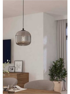 Rustik Füme Avize 20CM Spor Tekli Avize Cafe Salon Koridor Yatak Odası