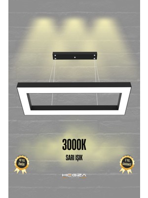 Mesıta ( Siyah Kasa, Sarı Işık ) Ledli Modern LED Avize, Salon, Mutfak, Oturma Yatak Odası, Sarkıt