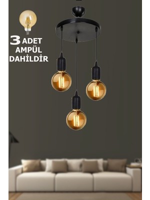 Rita Ampülü Dahil 3lü ve 6lı Sarkıt Mimari Salon Yatak Odası Oturma Odası Avizesi